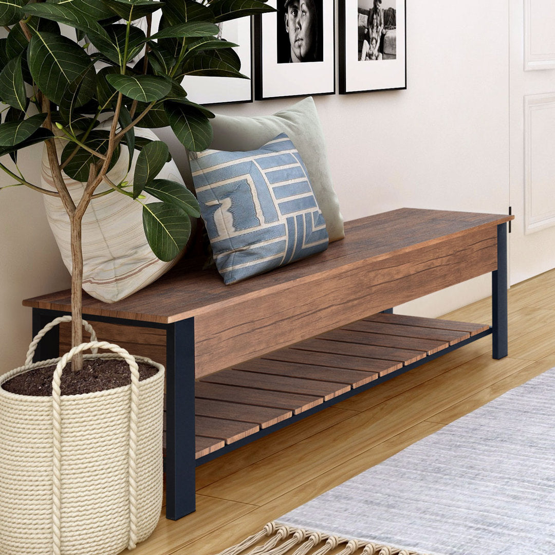 Hollen Storage Bench Three Posts™ Color: Walnut