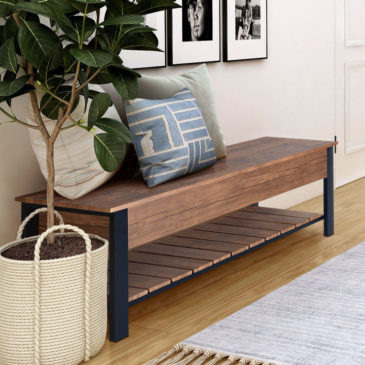 Hollen Storage Bench Three Posts™ Color: Walnut