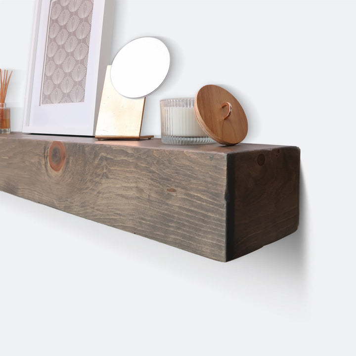 Melodye Rustic Fireplace Shelf Mantel Ebern Designs Shelf Length: 36 in., Finish: Aged Barrel