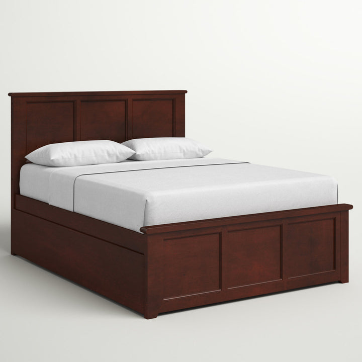 Amear Solid Wood Storage Platform Bed with Under Bed Drawers Lark Manor™ Color: Walnut Size: Queen