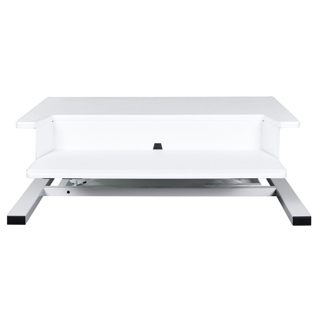 West Wick Height Adjustable Standing Desk Converter Symple Stuff Color (Top/Frame): White/White