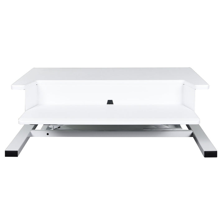 West Wick Height Adjustable Standing Desk Converter Symple Stuff Color (Top/Frame): White/White