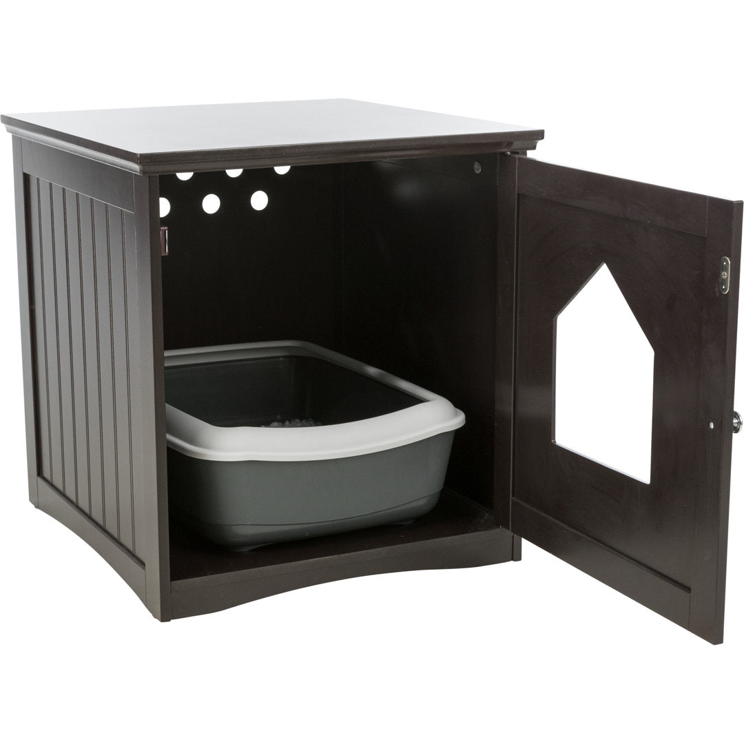 TRIXIE Small Cat Litter Box Enclosure Hide Litter Indoor Cat Home Cat Furniture Accent Table TRIXIE Color: Brown