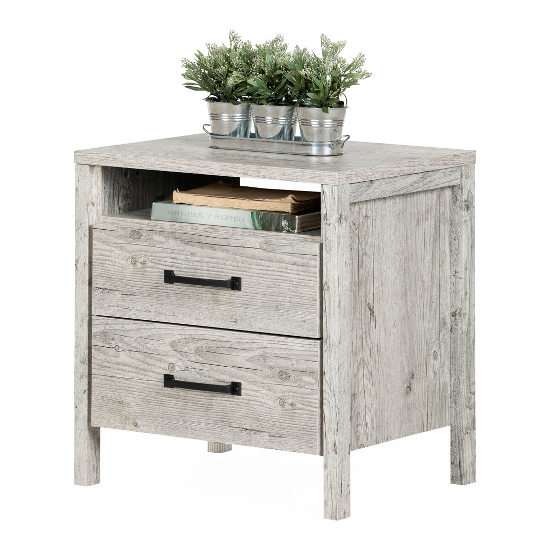Gravity 2 - Drawer Nightstand South Shore Color: Seaside Pine/Black