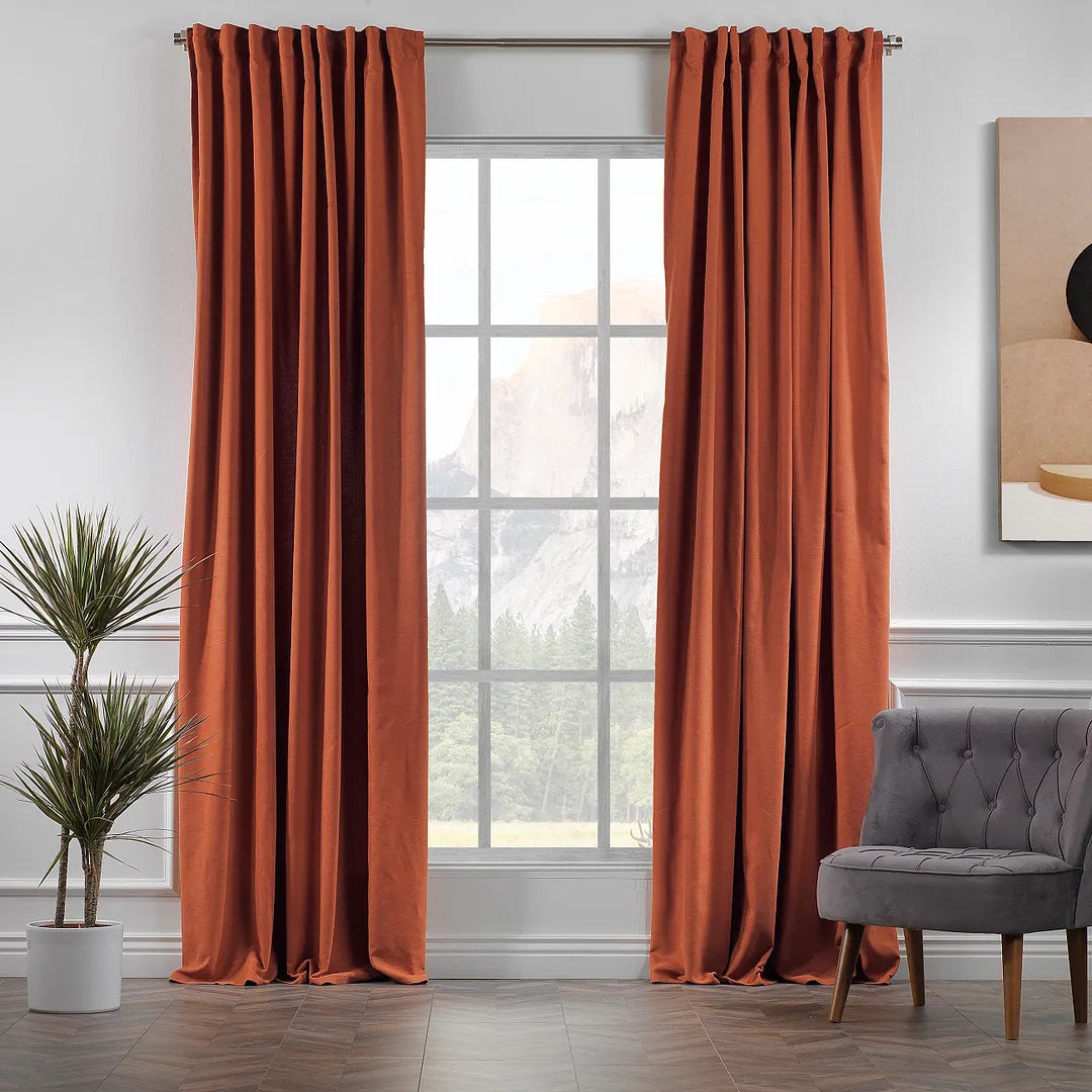 Extra wide x Extra Long Custom Made Decorative Single Panel Lilijan Home & Curtain Curtain Color: Burnt Orange Size per Panel: 100" W x 156" L