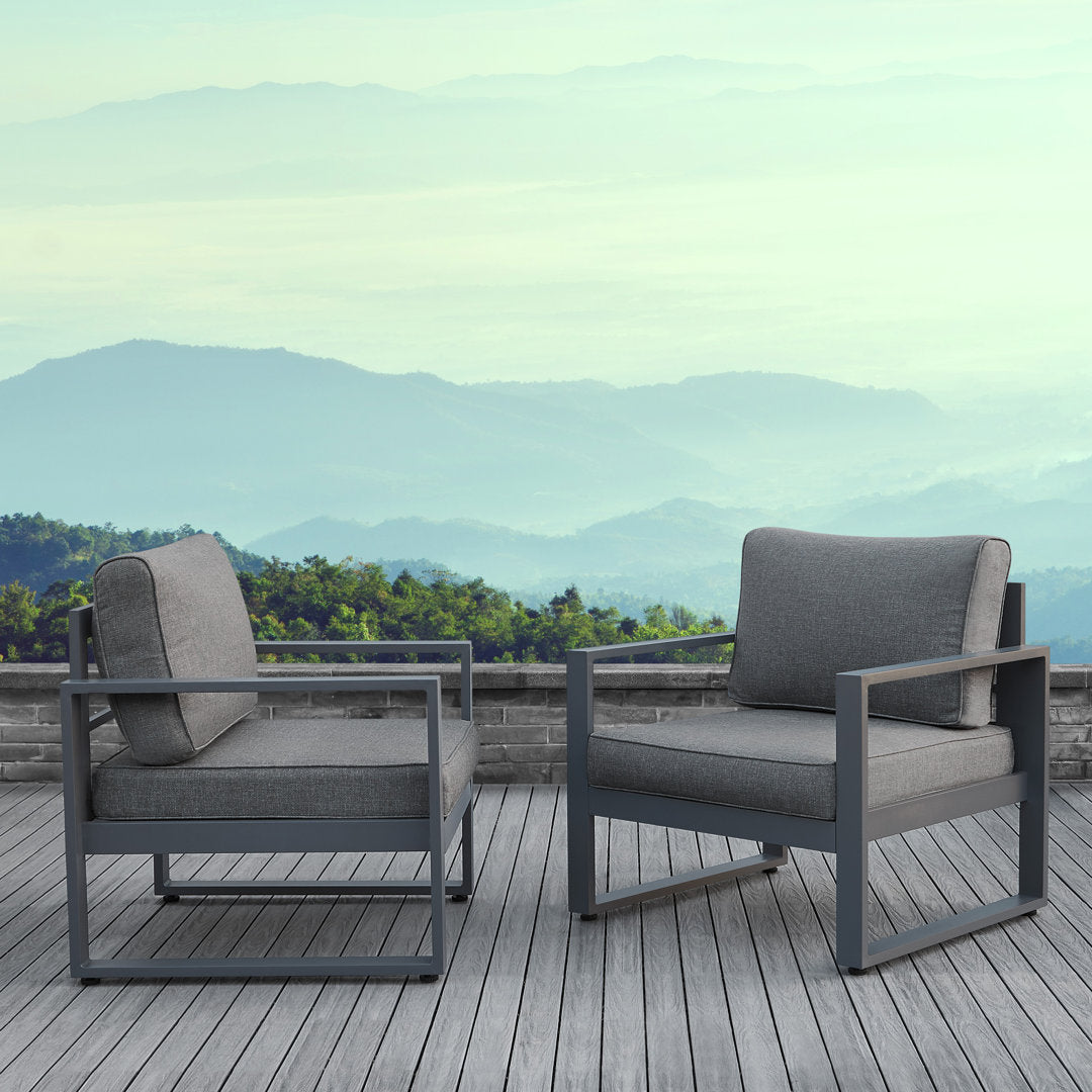 BALTIC Patio Chair (Set of 2) Real Flame Frame Color: Gray