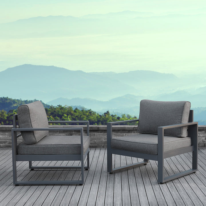 BALTIC Patio Chair (Set of 2) Real Flame Frame Color: Gray