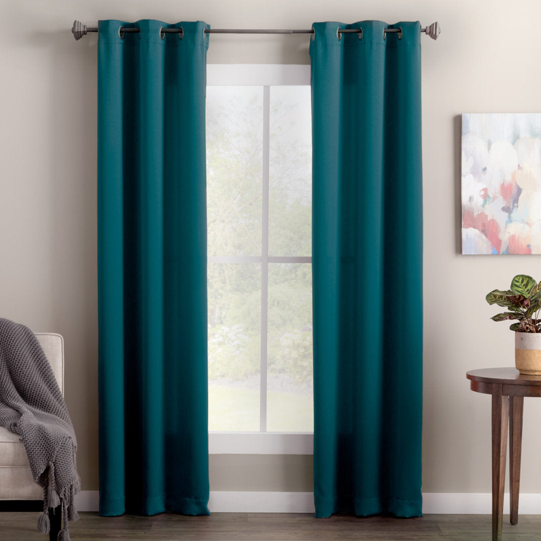 Wayfair Basics Room Darkening Grommet Curtain Panel Wayfair Basics® Curtain Color: Teal Size per Panel: 40" W x 63" L