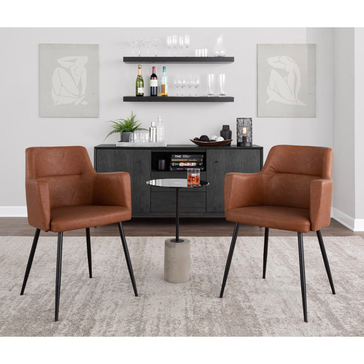 Cedeno Upholstered Dining Chair (Set of 2) Mercury Row® Upholstery Color: Camel