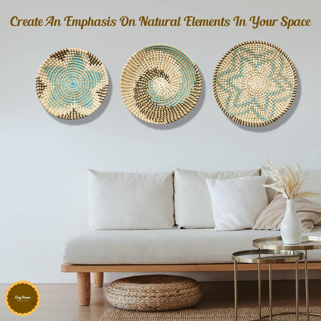 3 Piece Seagrass African Basket Wall Décor Set Bungalow Rose
