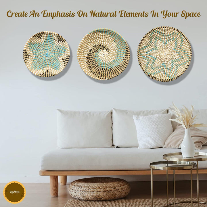 3 Piece Seagrass African Basket Wall Décor Set Bungalow Rose