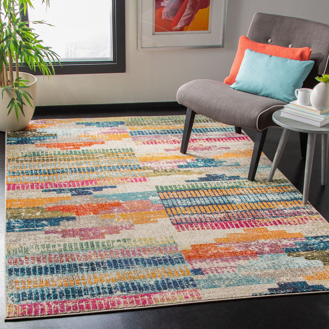 Felty Abstract Ivory/Multi Area Rug Langley Street® Rug Size: Rectangle 12' x 15'