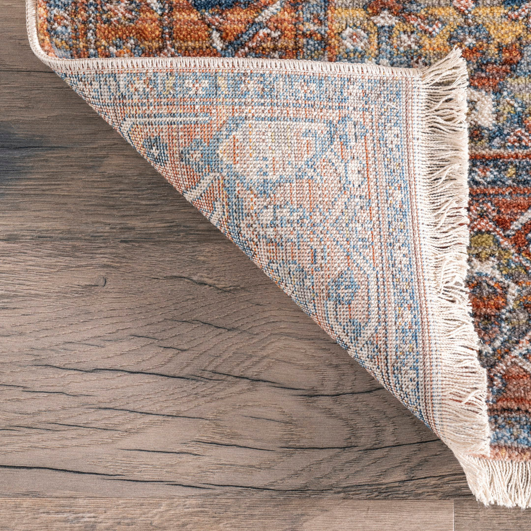 Windmere Traditional Oriental Medallion Rust/Brick/Navy Area Rug Langley Street® Rug Size: Rectangle 6'7" x 9'4"