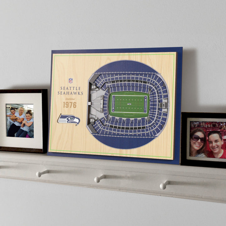 NFL 5-Layer Stadiumview Wall Art YouTheFan Color: Teal NFL Team: Seattle Seahawks