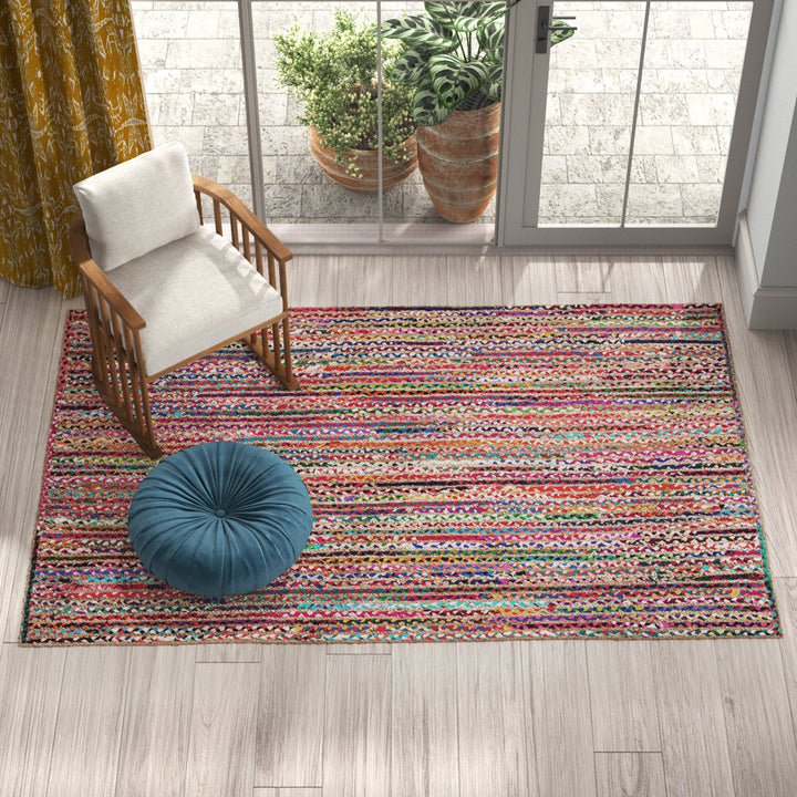 Lovetto Bohemian Handmade Braided Red Rug Bungalow Rose Rug Size: Rectangle 4' x 6'