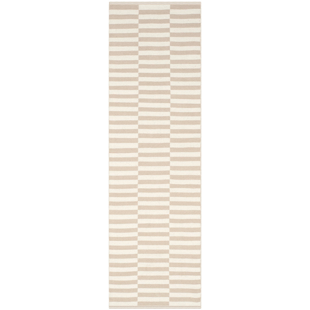 Ilona Striped Hand Loomed Cotton Area Rug in Ivory/Light Gray Birch Lane™ Rug Size: Runner 2'3" x 13'