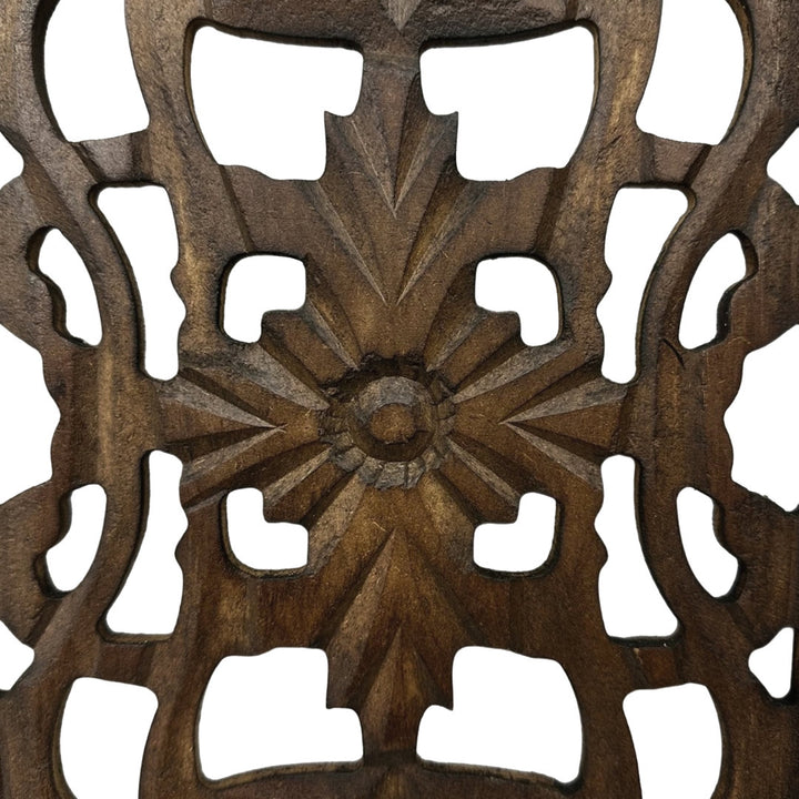 Wood Handmade Intricately Carved Floral Brown Wall Decor Set (Set of 2) Ophelia & Co.