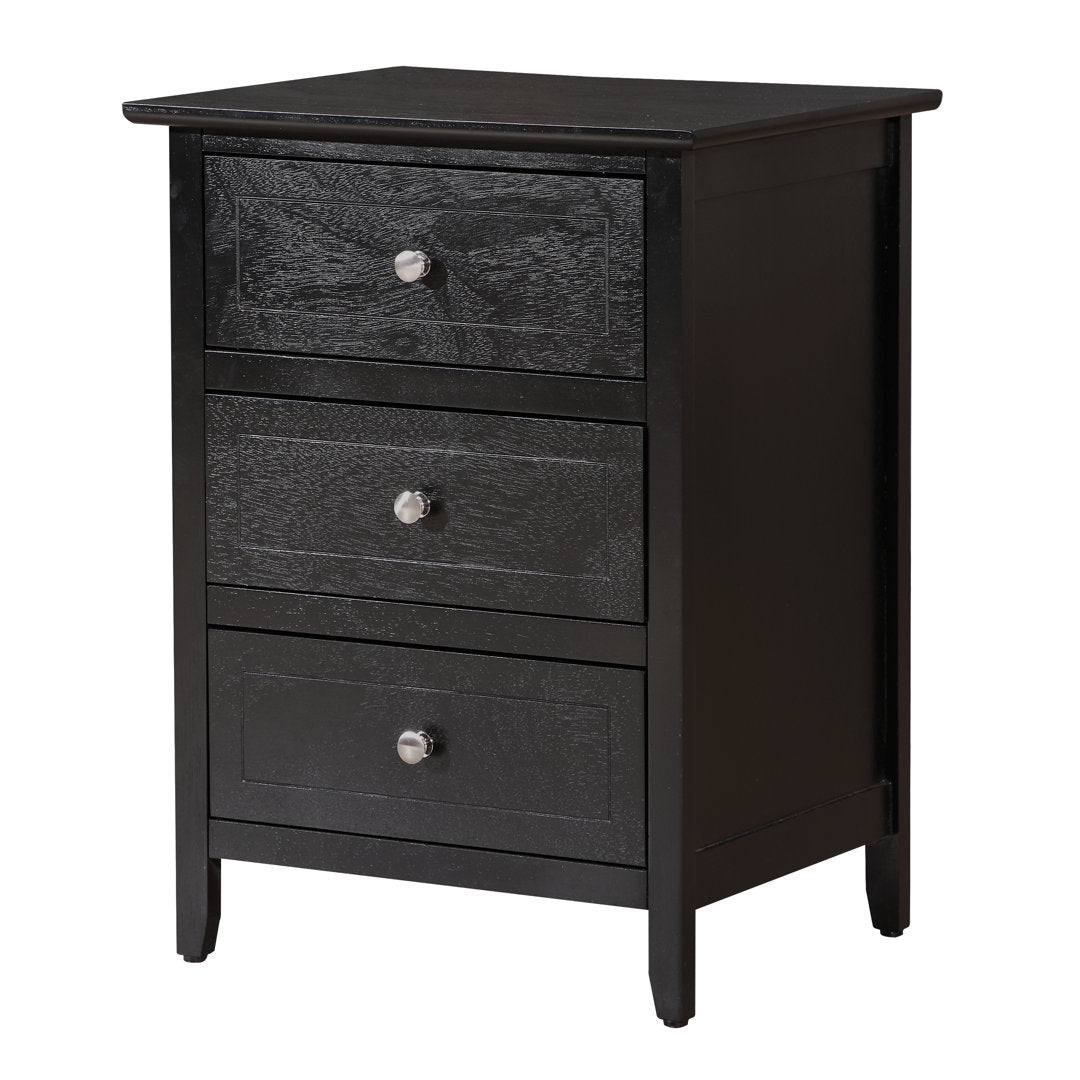 Emjay 3 - Drawer Nightstand Glory Furniture Color: Black