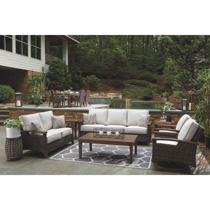 Estill Patio Sofa with Cushions Highland Dunes