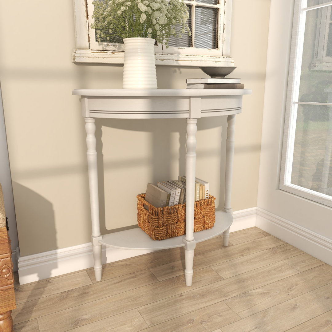 Mcbroom Wood Half Moon 1 Shelf Console Table Ophelia & Co. Color: Light Gray