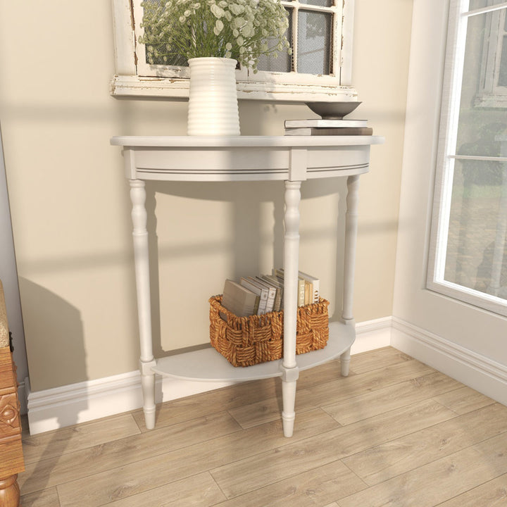 Mcbroom Wood Half Moon 1 Shelf Console Table Ophelia & Co. Color: Light Gray
