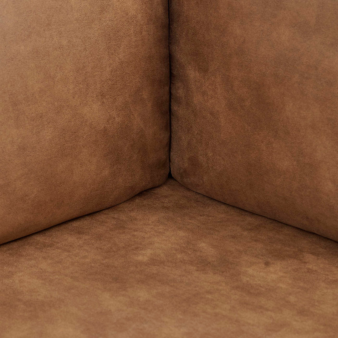 Barnwell 120" Wide Faux Leather Modular Corner Sectional with Ottoman Three Posts™ Body Fabric: Ginger