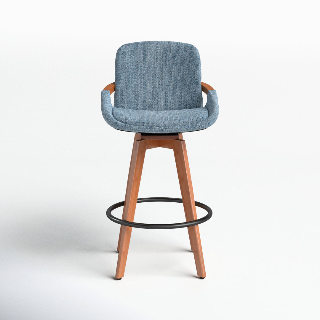Whitacre Swivel Stool Wade Logan® Upholstery: Blue Noise Tweed, Seat Height: Counter Stool (26" Seat Height)