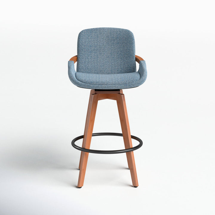 Whitacre Swivel Stool Wade Logan® Upholstery: Blue Noise Tweed, Seat Height: Counter Stool (26" Seat Height)