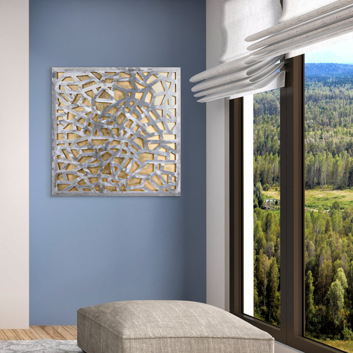 Enigma Abstract Metal Wall Décor Ivy Bronx Finish: Gold