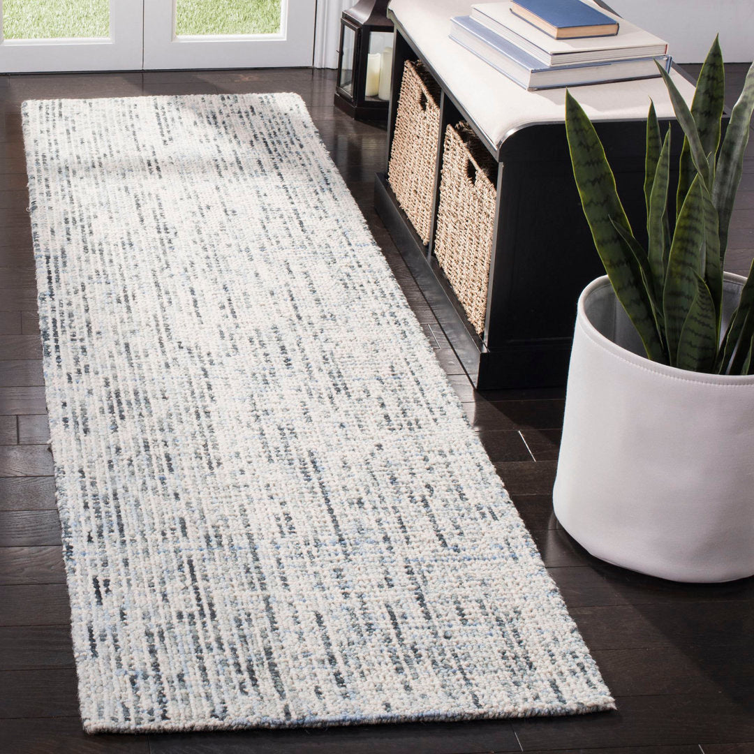 Abstract Hand Tufted Wool Rug Ebern Designs Rug Size: Square 8'