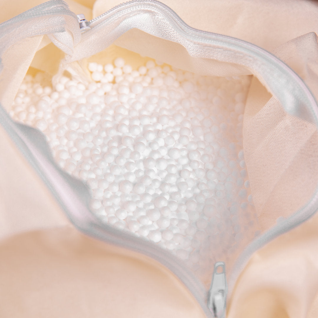 Classic Refillable Cotton Bean Bag Chair Mack & Milo™ Size: Large Body Fabric: Light Pink/White Cotton Twill