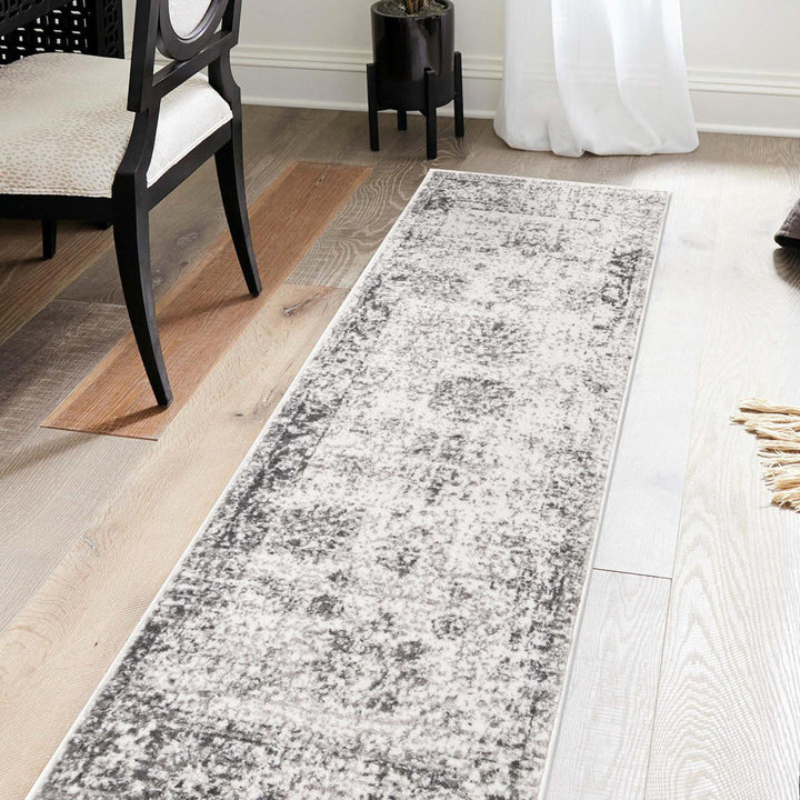 Brandt Floral Gray Area Rug Mistana™ Rug Size: Runner 3'3" x 19'8"