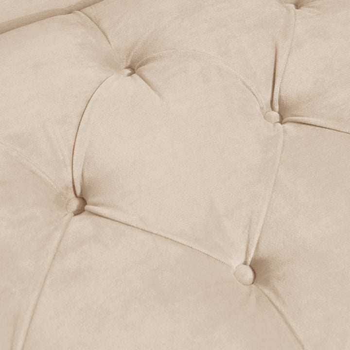 Kareem Upholstered Chaise Lounge Three Posts™ Teen Upholstery Color: Classic Velvet Pearl, Leg Color: Espresso