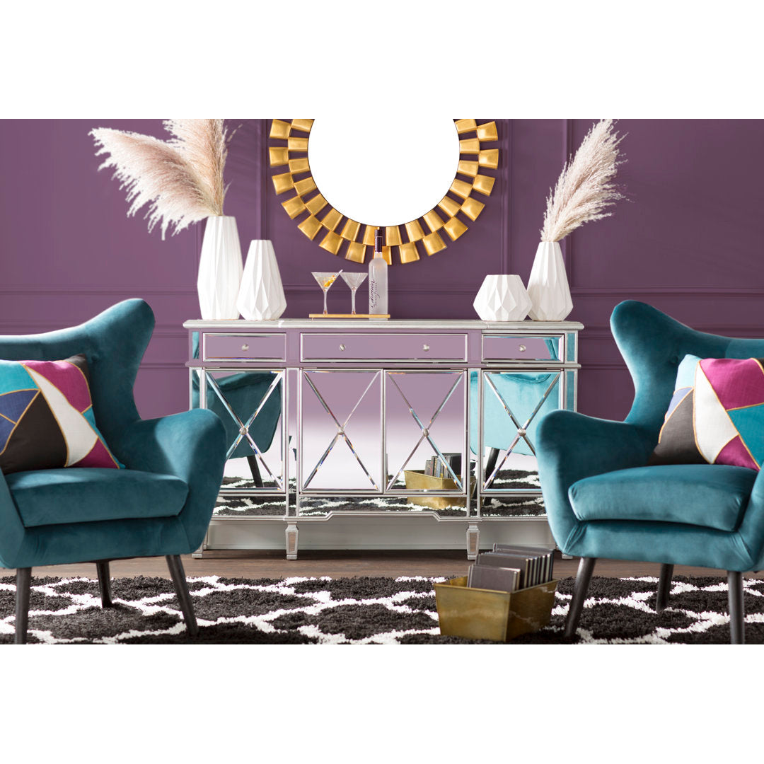 Danney 30'' Wide Tufted Velvet Wingback Chair House of Hampton® Fabric: Dark Teal Velvet