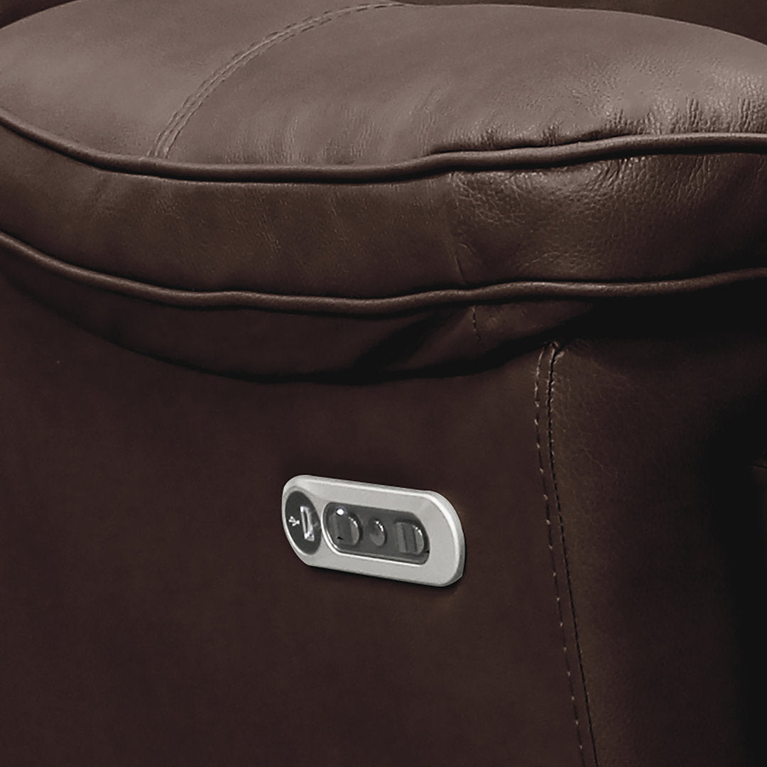 Milladore 41" Wide Genuine Leather Power Glider Standard Recliner Lark Manor™ Body Fabric: Brown