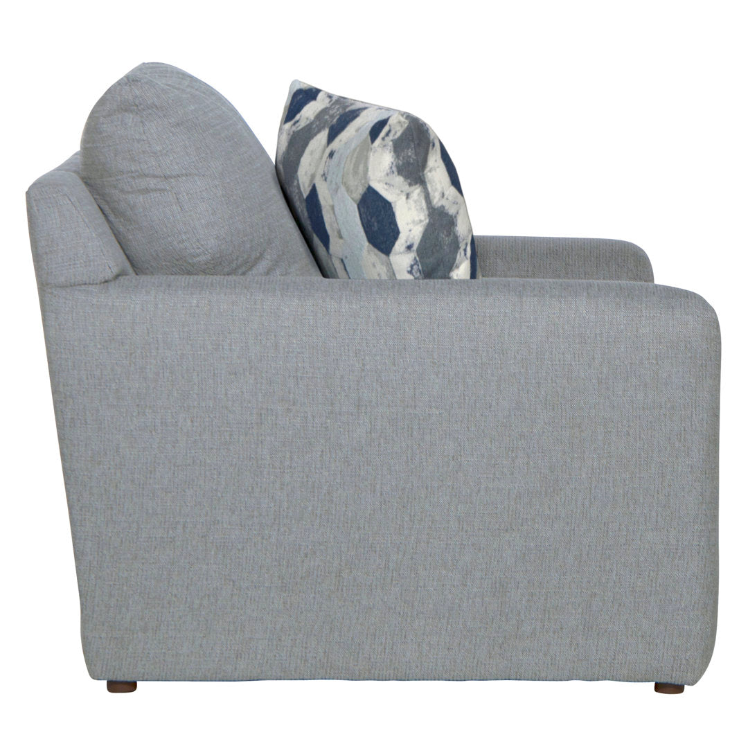 Brytanni Upholstered Chair And A Half with Comfort Coil Seating and 1 Included Accent Pillow Wade Logan® Body Fabric: Blue 100% Polyester