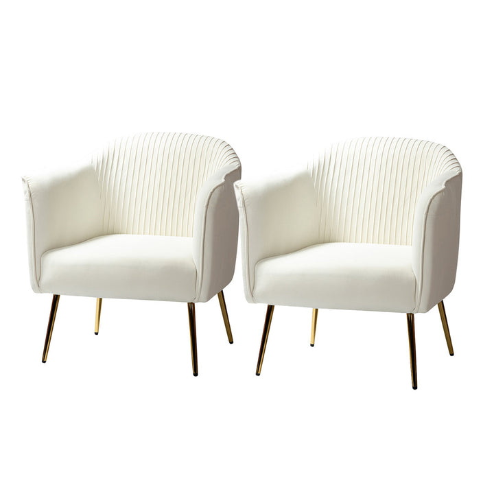 Ratzlaff 27" W Tufted Velvet Barrel Chair (Set of 2) Willa Arlo™ Interiors Fabric: Ivory Velvet