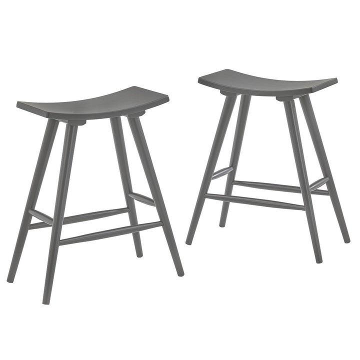 Ashray Solid Wood 24.25" Counter Stool (Set of 2) Wade Logan® Color: Gray