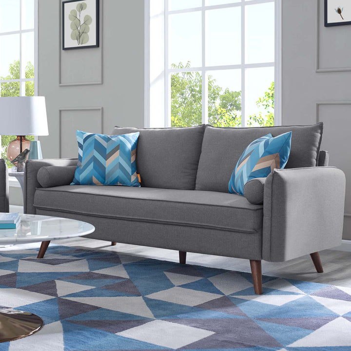 Modway Revive Upholstered Fabric Loveseat Modway Upholstery Color: Light Grey Velvet