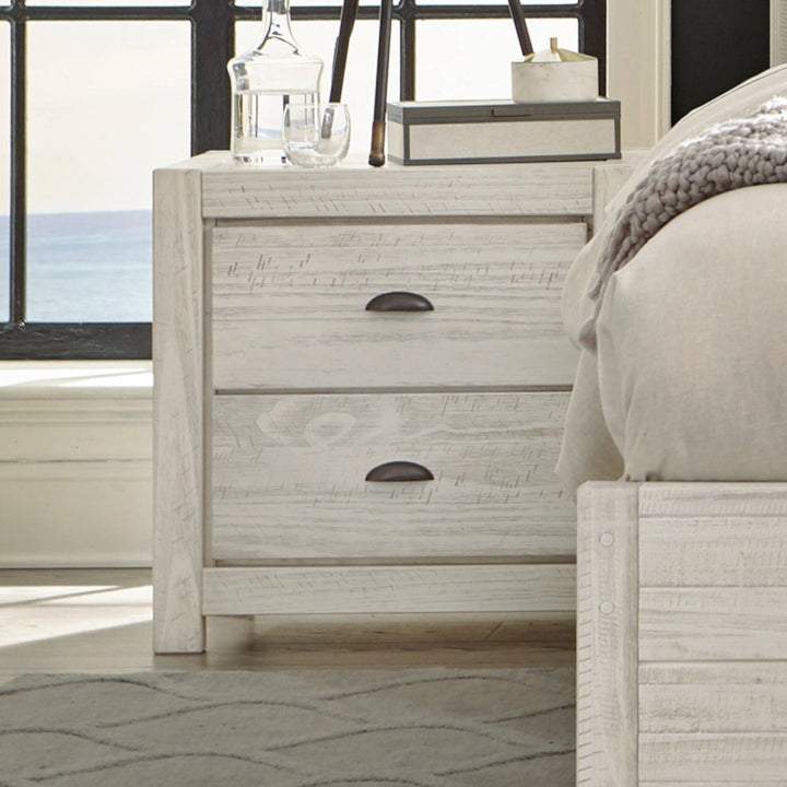 Montauk 2 Drawer Nightstand Grain Wood Furniture Color: Rustic Off-White