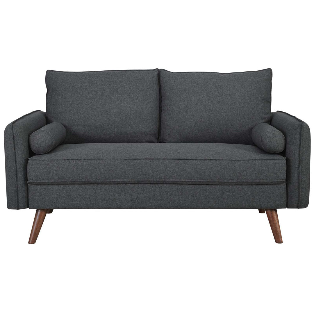 Modway Revive Upholstered Fabric Loveseat Modway Upholstery Color: Gray Performance Velvet