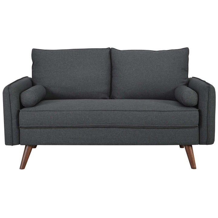 Modway Revive Upholstered Fabric Loveseat Modway Upholstery Color: Gray Performance Velvet
