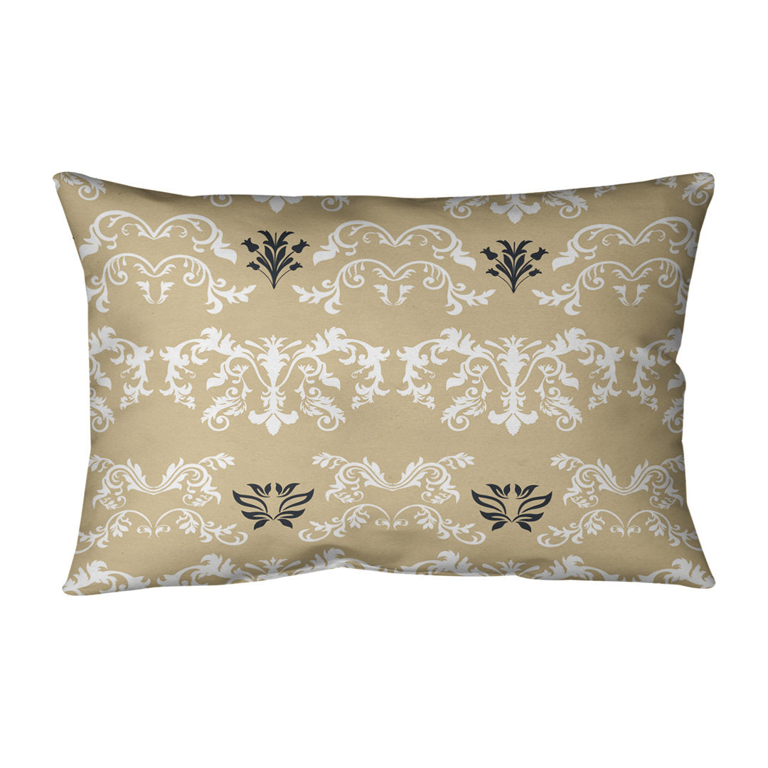 New Orleans Football Baroque Rectangular Pillow Cover & Insert ArtVerse Color: Wheat/White/Black