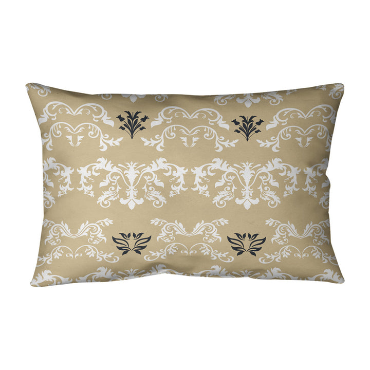 New Orleans Football Baroque Rectangular Pillow Cover & Insert ArtVerse Color: Wheat/White/Black