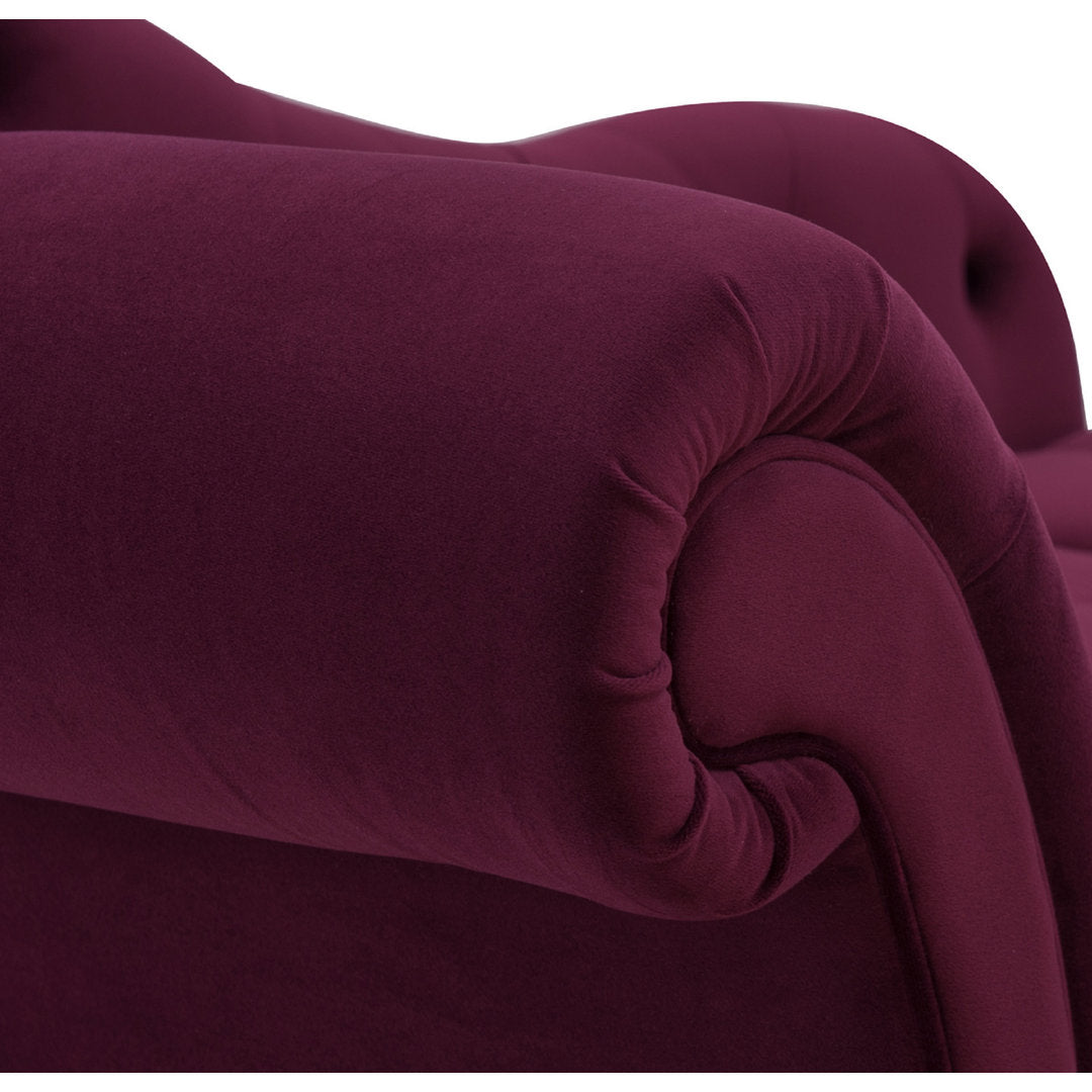 Kannon Tufted Right-Arm Chaise Lounge Willa Arlo™ Interiors Fabric: Burgundy Velvet