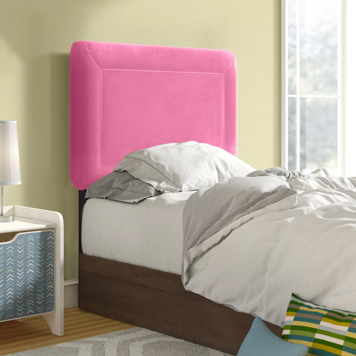 Rowberrow Upholstered Panel Headboard Mercury Row® Size: Twin Upholstery: Hot Pink Performance Microsuede