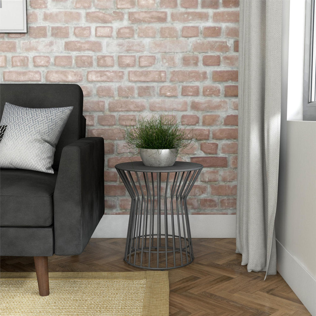 Roberta Powder Coated Steel Side Table Novogratz Color: Charcoal