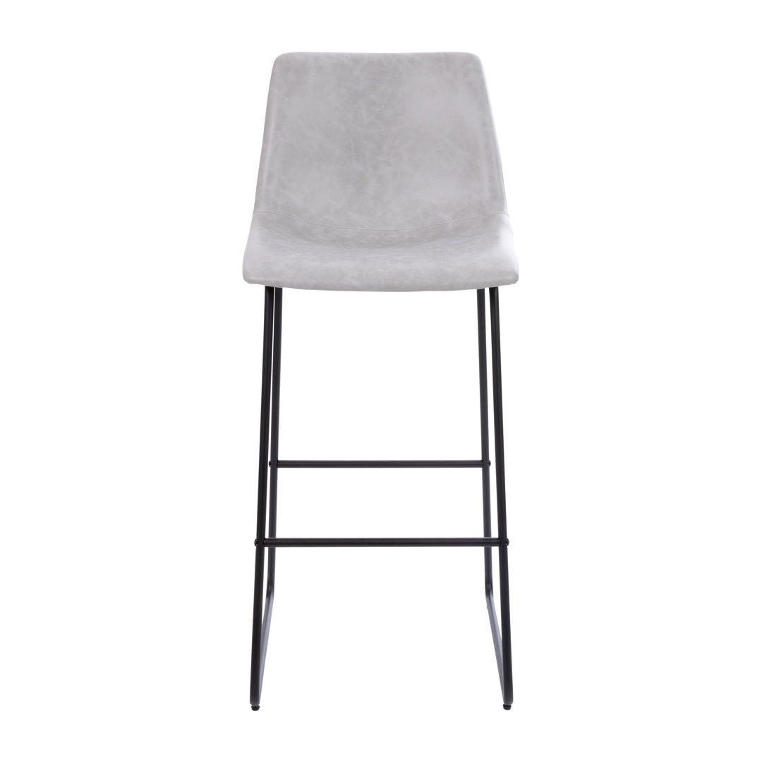 Liekele Upholstered Counter Height Modern Dining Stools by Flash Furniture (Set of 2) Ivy Bronx Seat Height: Bar Stool ( 30” Seat Height), Upholstery: Light Gray Faux Leather