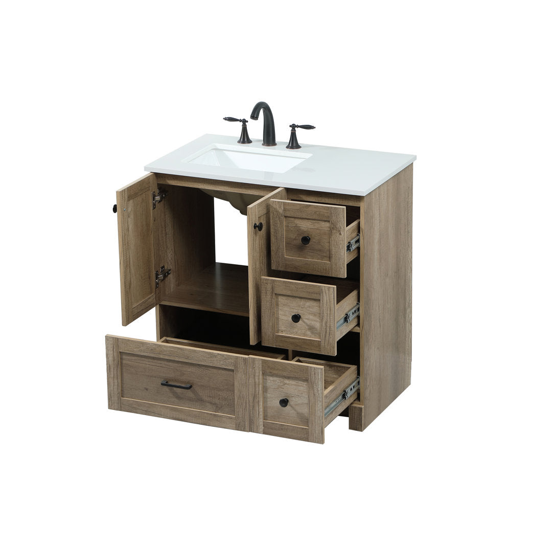 Melina 32" Single Bathroom Vanity Set Union Rustic Base Finish: Natural Oak