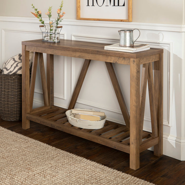 Rakira Modern Farmhouse Console Table Red Barrel Studio® Color: Rustic Oak